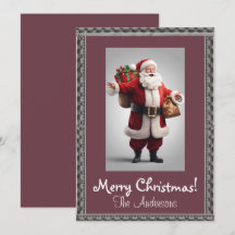 Noël Père Noël 5 Joyeux Noël ! Carte de Noël