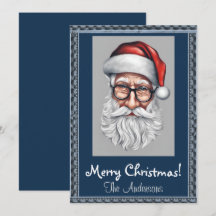 Noël Père Noël 7 Joyeux Noël ! Carte de Noël