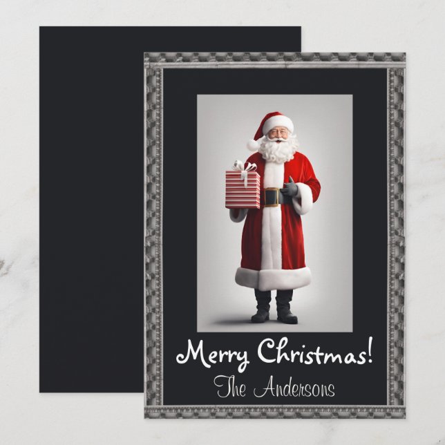 Noël Père Noël 8 Joyeux Noël ! Carte de Noël (Devant / Derrière)