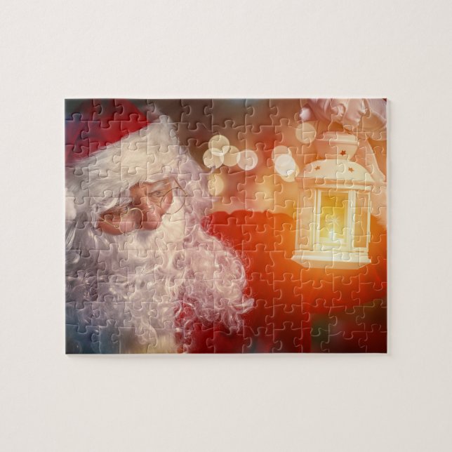 Noël Père Noël avec lumière Puzzle (Horizontal)
