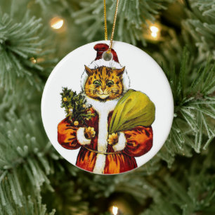 Noël Père Noël Chat de Louis Wain ・ Ornement