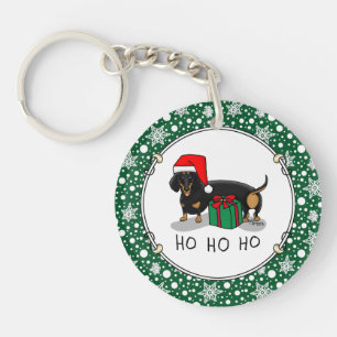 Noël Père Noël Dachshund (S noir & tan) mignonne