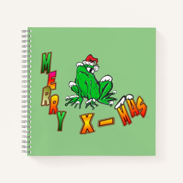 Noël Père Noël Frog Joyeux Carnet de Noël (Devant)