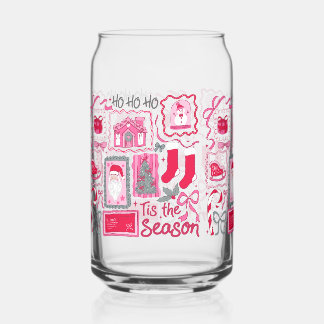 Noël Père Noël Glass Can - Tis Season Holiday