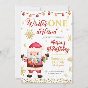 Noël Père Noël Invitation anniversaire