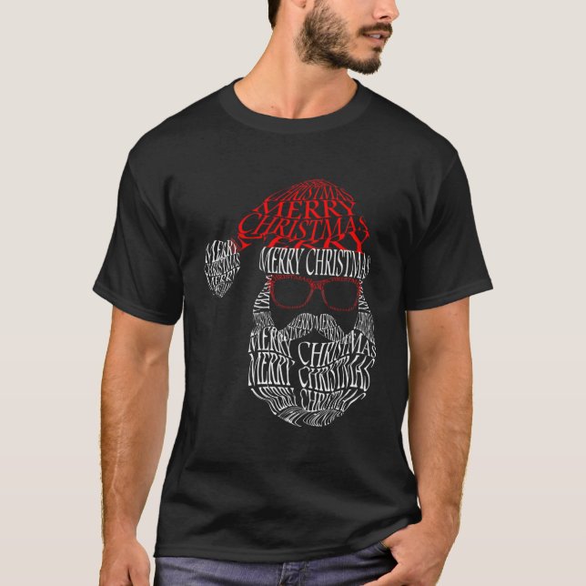 Noël Père Noël typographie faciale Classic T-Shirt (Devant)