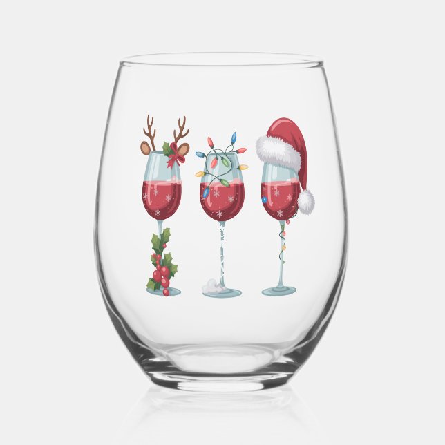 Noël Père Noël Vin Verre Saison de vacances Boire (Verso)