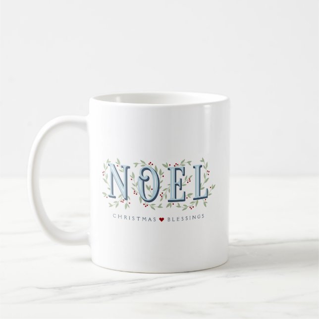 Noel Personalized Christmas Coffee Mug (Left)