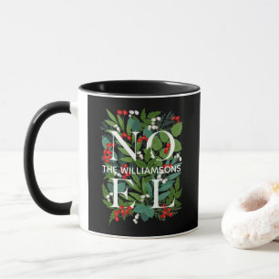 NOEL Personalized Family Name Christmas Mug