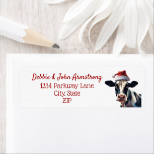 Noël Petite entreprise Holstein Père Noël Vache