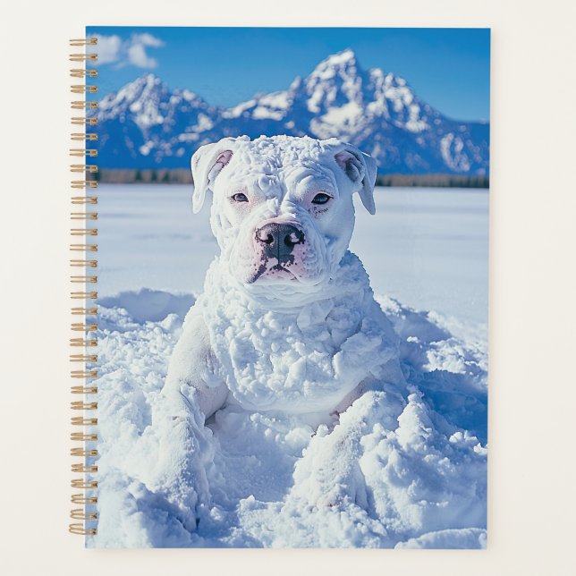 Noël Pitbull Chien Snowman (Devant)