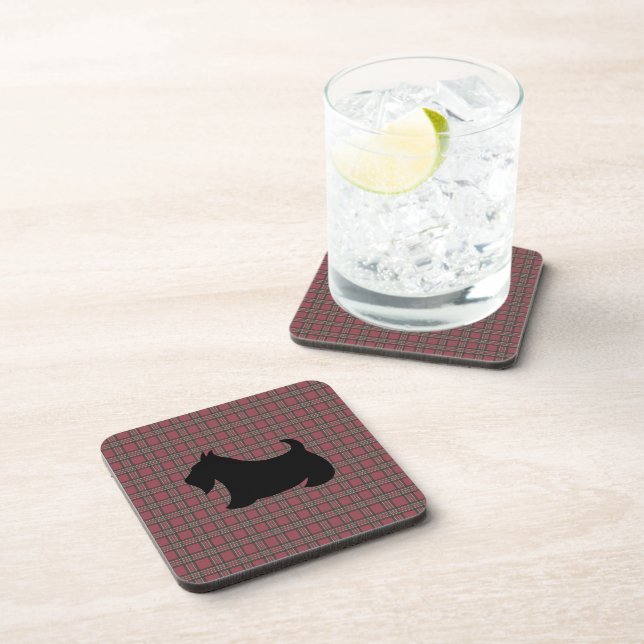 Noël Plaid Scottish Terrier Dessous de verre (Côté Droit)