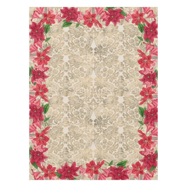 Noël Poinsettia Amaryllis Nappe (Devant)