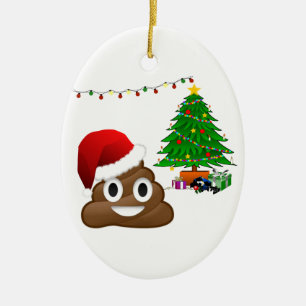 noël poo émoji ornement céramique