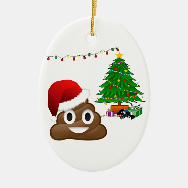 noël poo émoji ornement céramique (Devant)