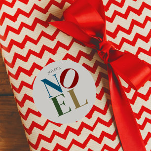 NOEL Pop Letter Art Inspired Christmas Classic Round Sticker