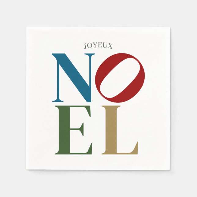 NOEL Pop Letter Art Inspired Christmas Napkin (Front)