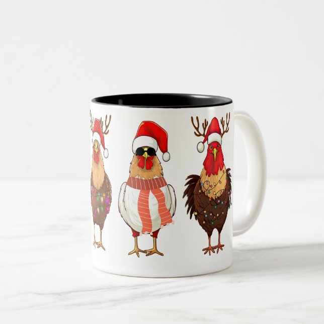 Noël Poulet de Noël Mug Café Fêtes Thé (Devant droit)