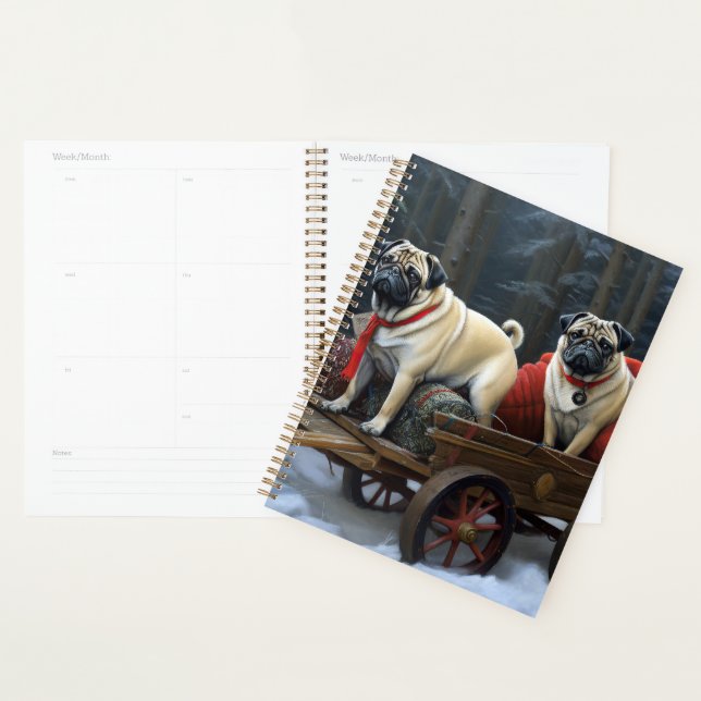 Noël Pug Saison Festive (Devant avec enveloppe)
