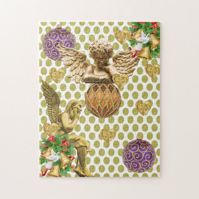 Noël Puzzle Gold Angel (Vertical)