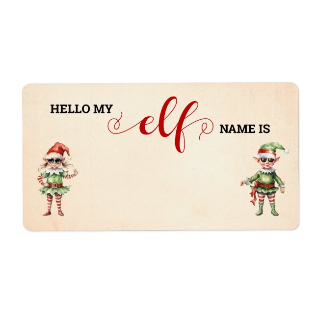 Noël Qu'est-ce que votre Étiquette de jeu Elf (Devant)