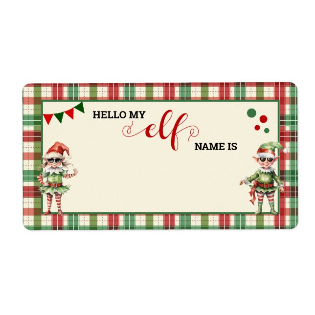 Noël Qu'est-ce que votre Étiquette de jeu Elf (Devant)