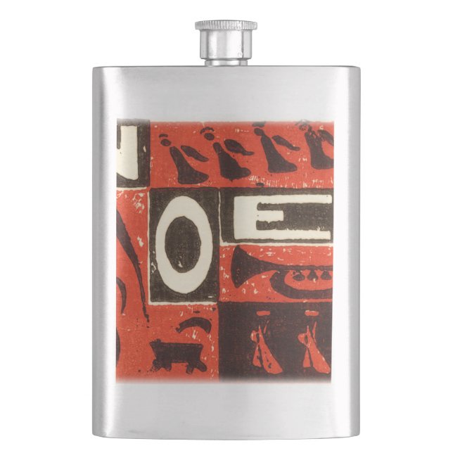 Noel Red Hip Flask (Front)