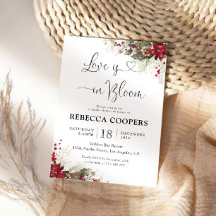 Noël Red Poinsettia nuptiale douche Invitation