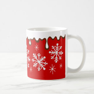 Noël Red Snowflakes Gite café Mug Cadeau