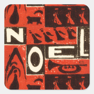 Noel Red Square Sticker
