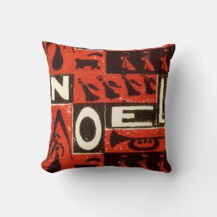 Noel Red Throw Pillow