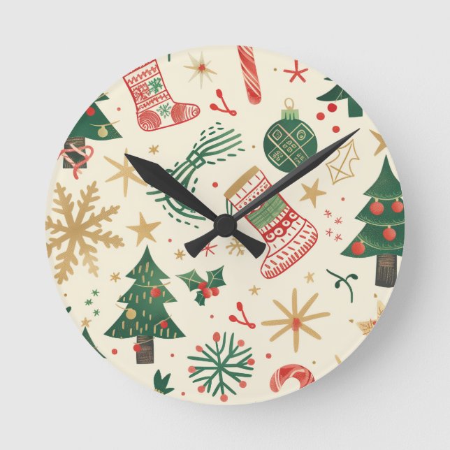 Noël - Remplir votre maison - Horloge murale (Recto)