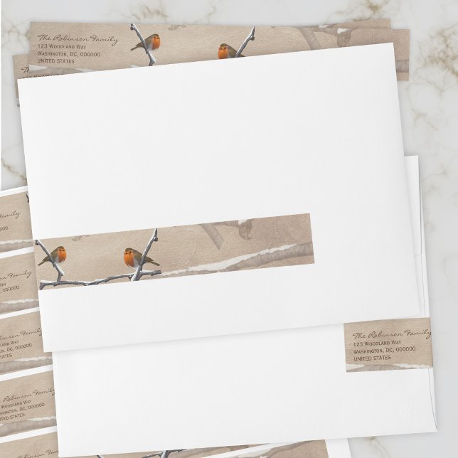Noël Robin Bird Envelopper autour du Étiquette de  (For bird lovers throughout the Holiday Season and beyond. Just add your details)
