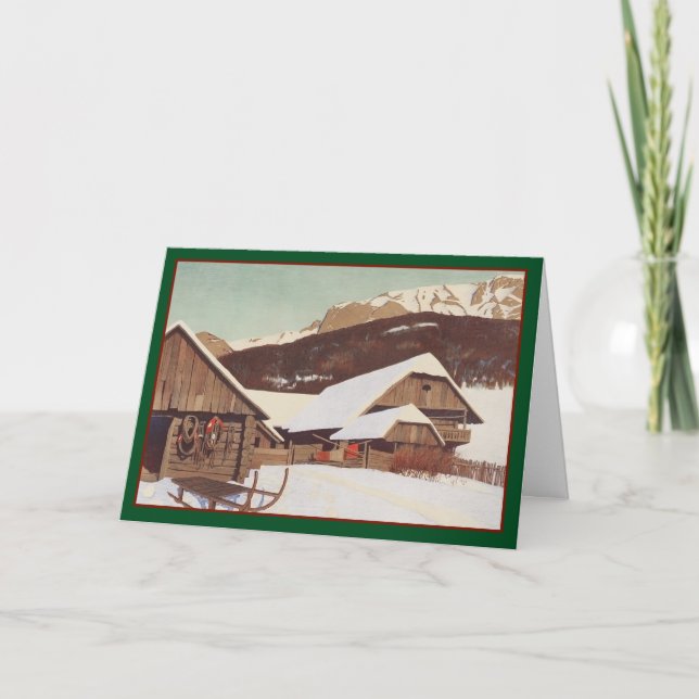 Noël Rocky Mountain - Carte Vintage (Devant)