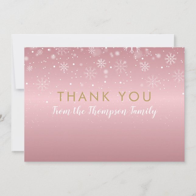 Noël Rose Gold Snowflakes Merci (Devant)