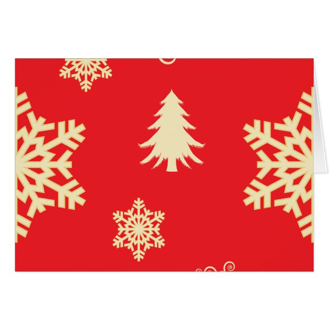 Noël rouge avec des flocons de neige à la crème (Devant horizontal)