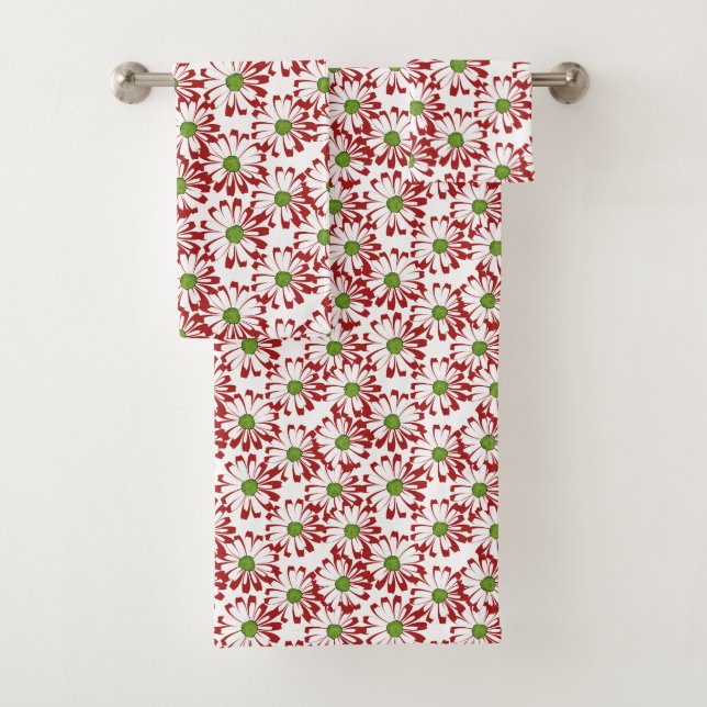 Noël Rouge et vert marguerite motif floral (En situation)