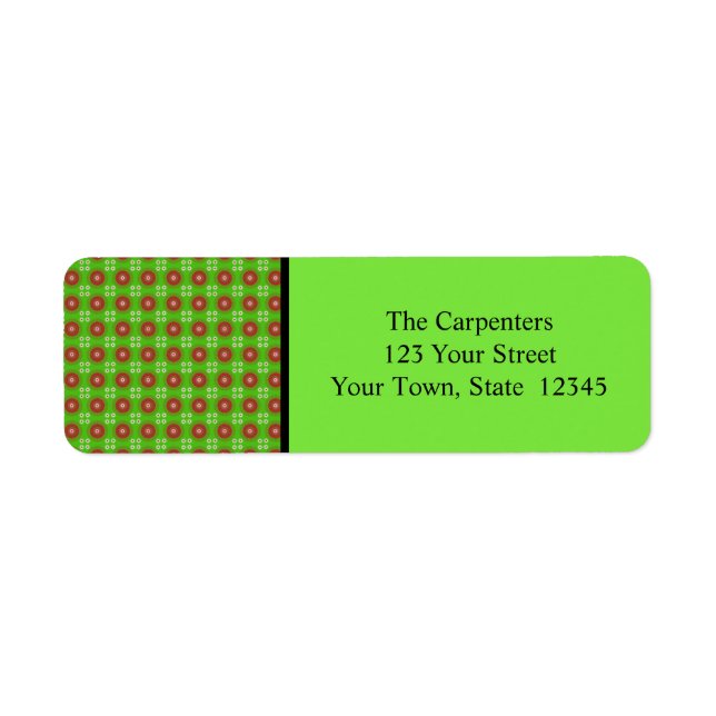 Noël Rouge et Vert Motif Étiquettes (Devant)