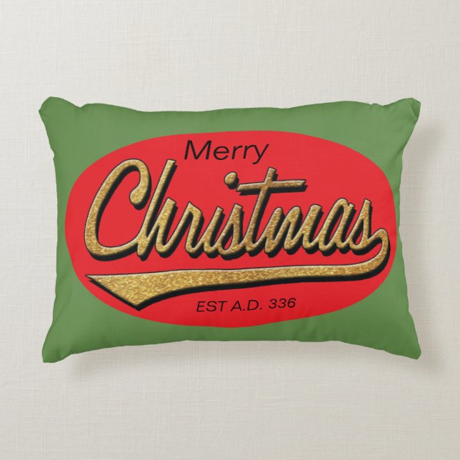 Noël Rouge/Vert Coussin "Noël Retro BCE" (Devant)