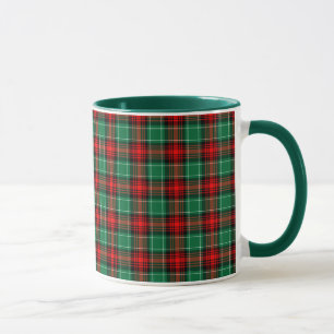 Noël Rouge Vert Plaid Café Mug