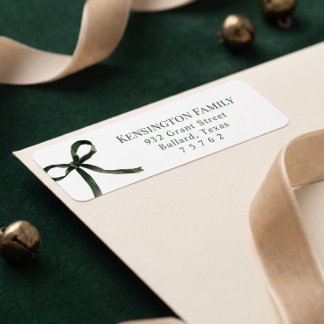 Noël Ruban Vert Festif Aquarelle Élégant