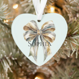 Noel Rustic Green Bow personnalisé