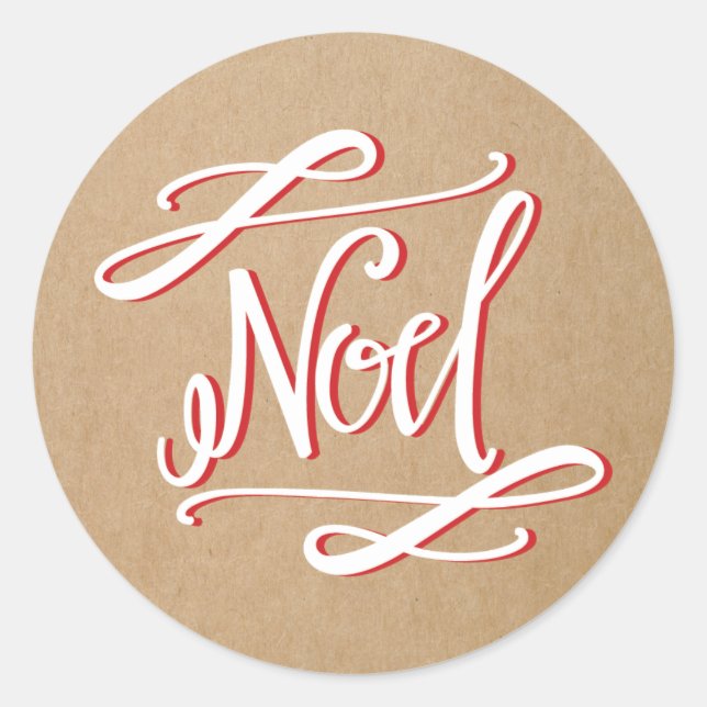 Noel Rustic Vintage Holiday Sticker (Front)