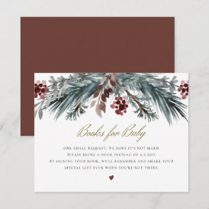 NOEL Rustic Winter Christmas Pine Books for Baby Invitation