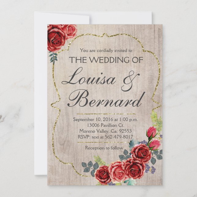 Noël Rustique Boho hiver mariage Invitation (Devant)