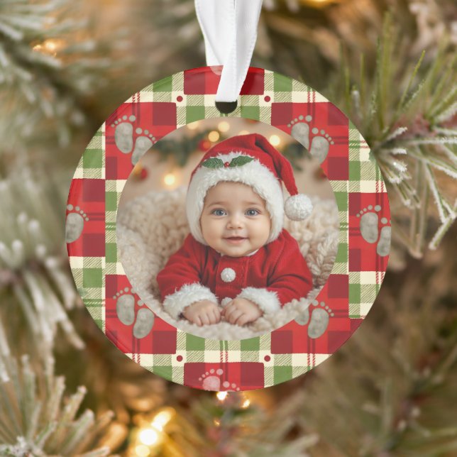 Noël rustique Plaid Baby’s First Christmas (Arbre)