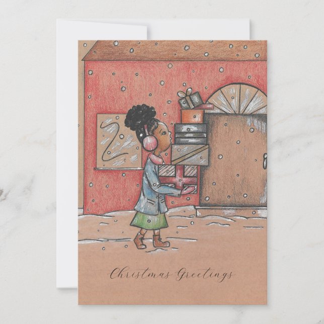 Noël Salutations Nostalgale Appartement Carte de v (Devant)