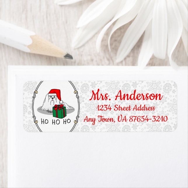 Noël Santa Hat Maltese Chien mignonne Drôle (En situation)