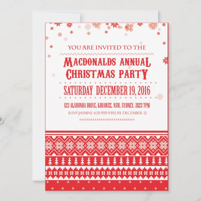 Noël Scandinave : Invitations de Noël (Devant)