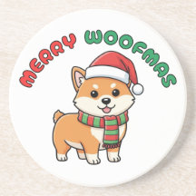 Noël Shiba Inu Dessous de verre : Joyeux Woofmas